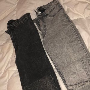 Acid washed high waisted jeans